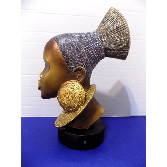 NEW Black African Queen Statue Figurine Bust - Picture 2 of 6